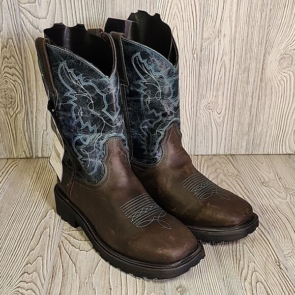 J.B. Dillon JBR1115 Leather Cowboy Western Boots Mens Size 9D NWT - Picture 11 of 16
